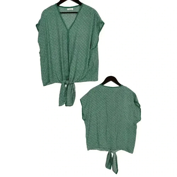 Max Studio Sleeveless Tie Waist Blouse Top MEDIUM Women's Printed Pattern - Picture 6 of 10
